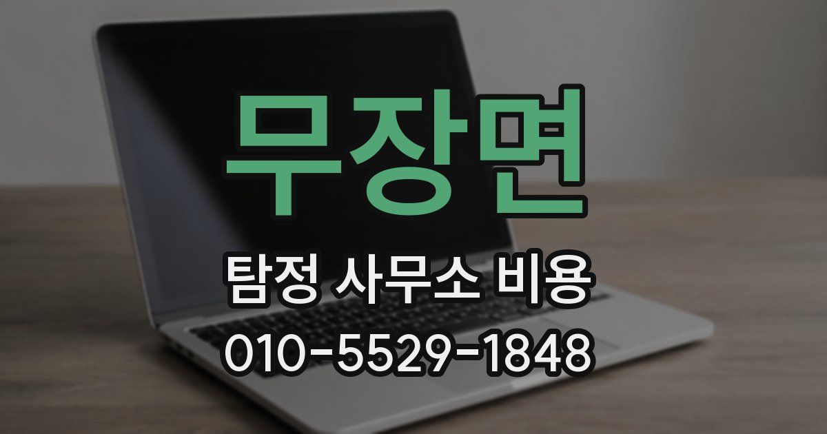 무장면 탐정 사무소 비용