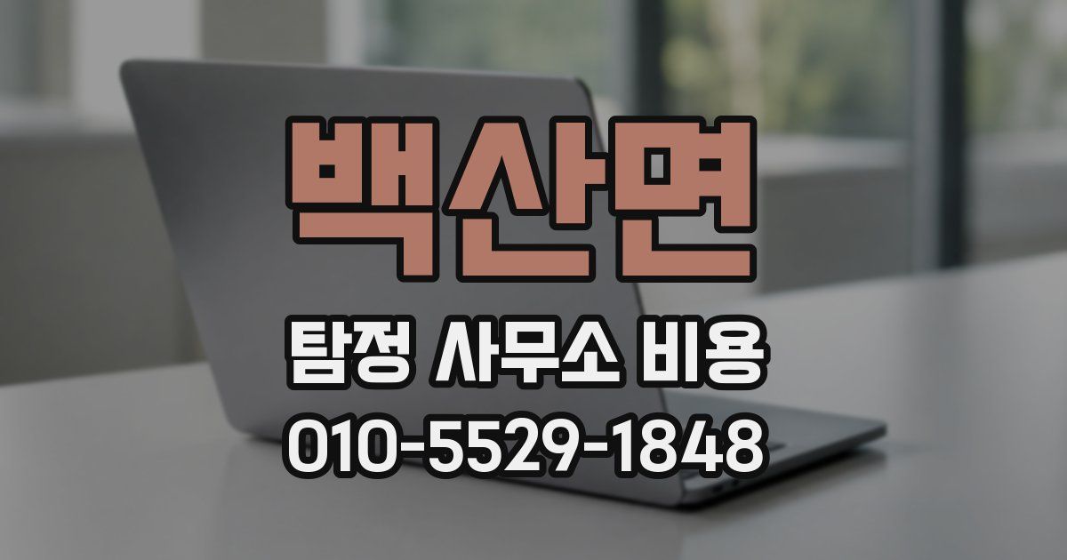 백산면 탐정 사무소 비용
