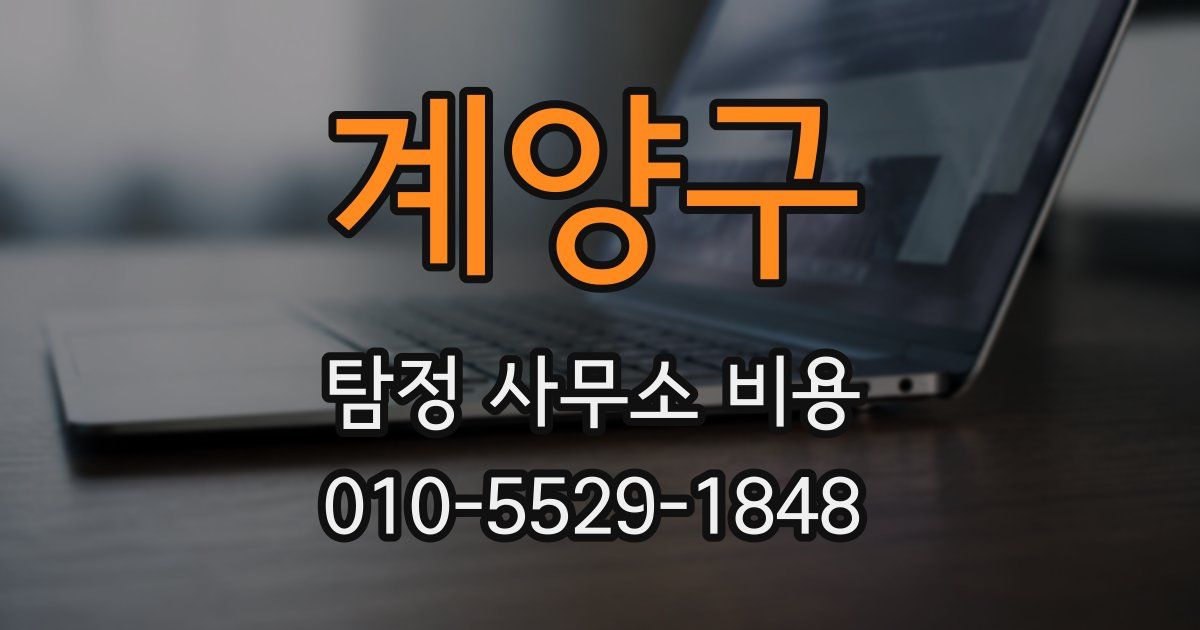 계양구 탐정 사무소 비용