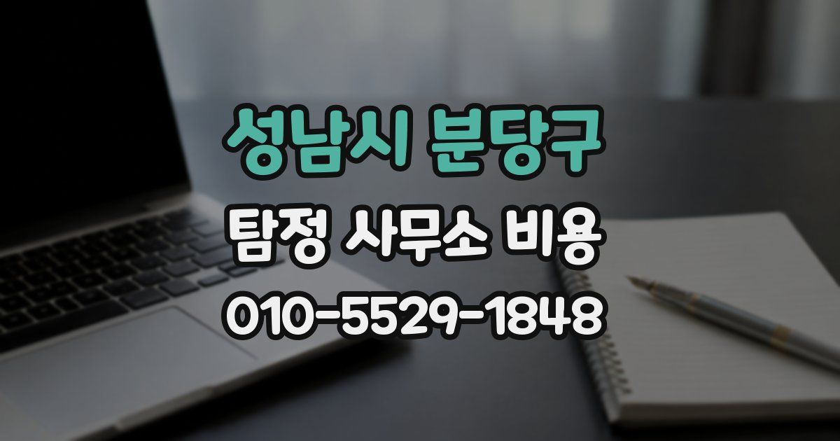성남시 분당구 탐정 사무소 비용