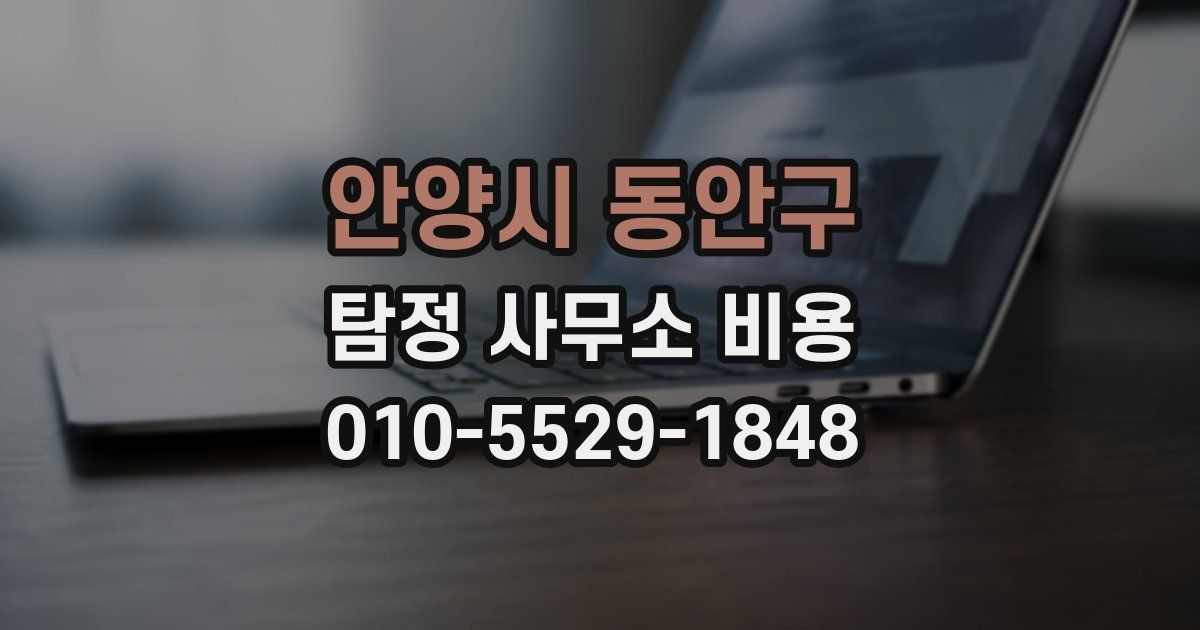 안양시 동안구 탐정 사무소 비용