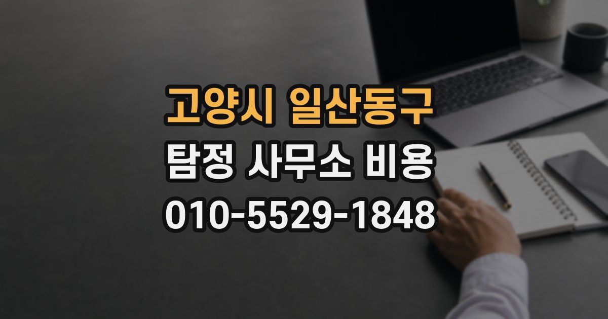 고양시 일산동구 탐정 사무소 비용