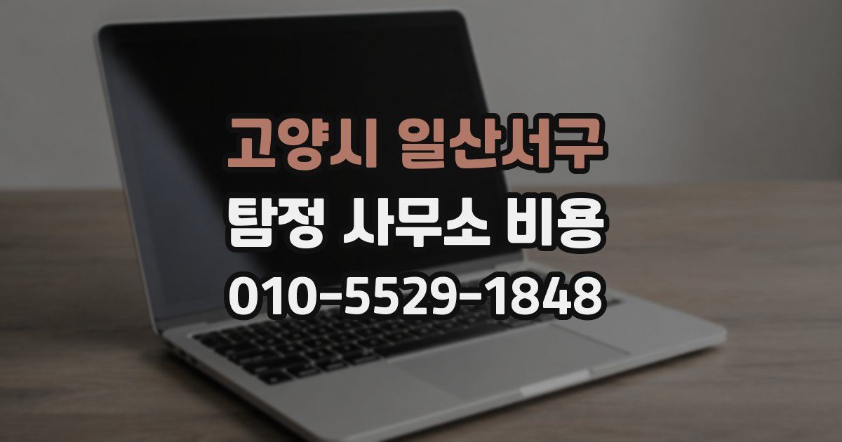 고양시 일산서구 탐정 사무소 비용
