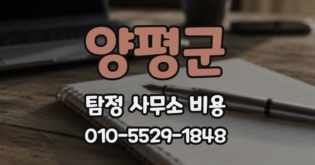 양평군 탐정 사무소 비용