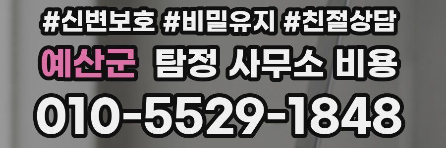 예산군 탐정 사무소 비용