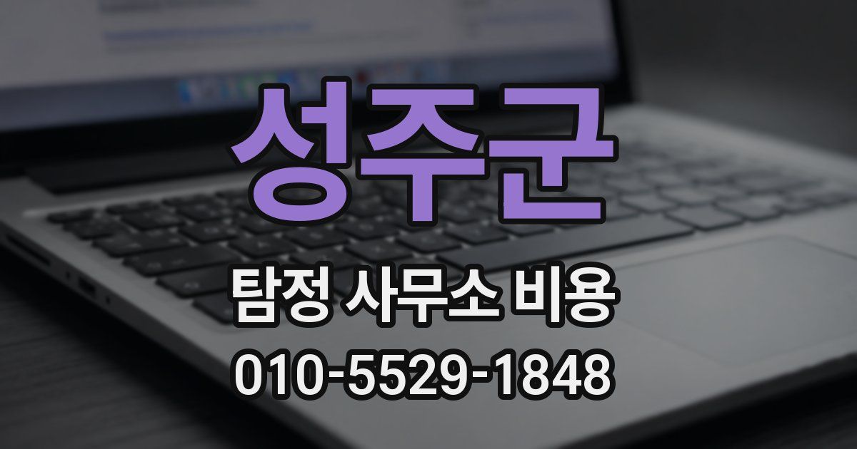 성주군 탐정 사무소 비용