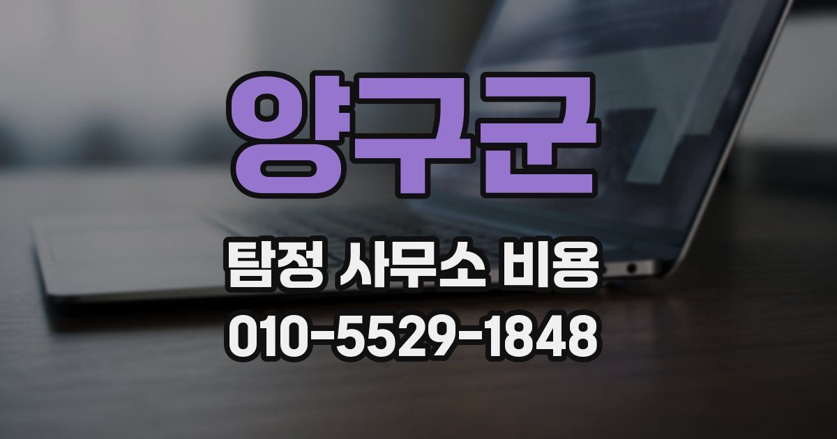 양구군 탐정 사무소 비용