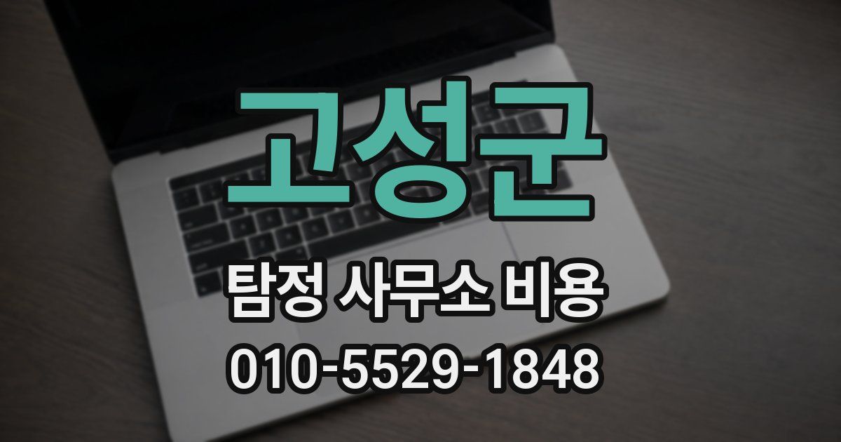 고성군 탐정 사무소 비용