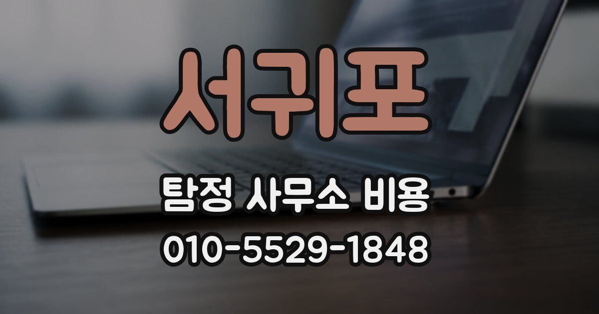 서귀포 탐정 사무소 비용