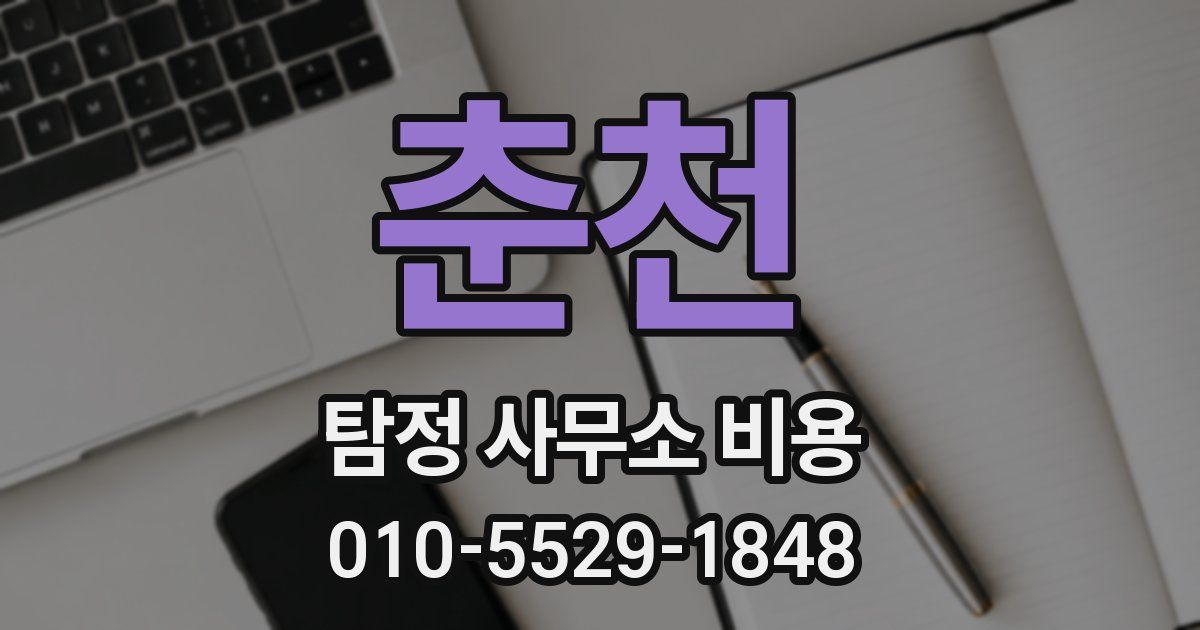 춘천 탐정 사무소 비용