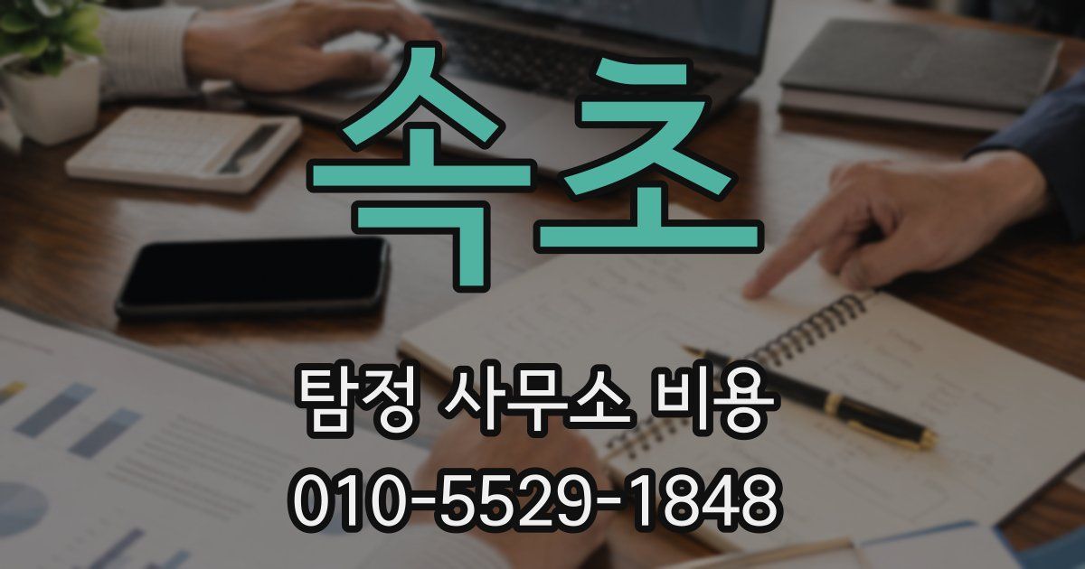 속초 탐정 사무소 비용