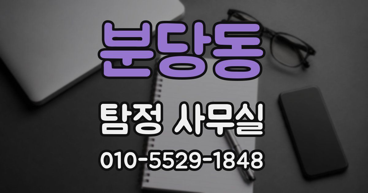 분당동 탐정 사무실