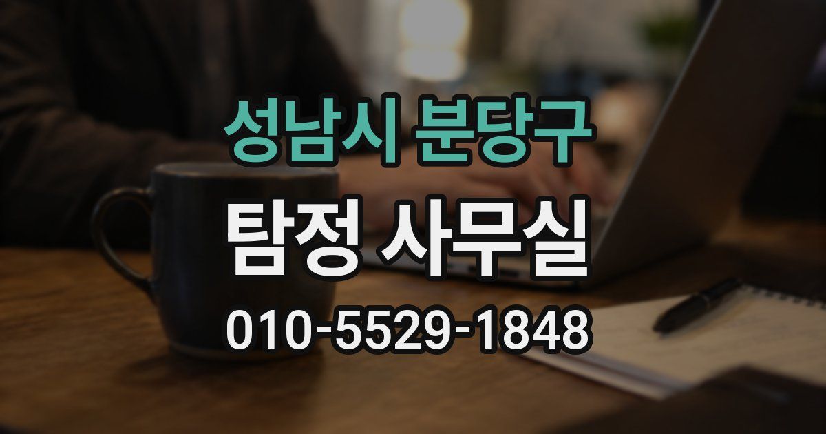 성남시 분당구 탐정 사무실