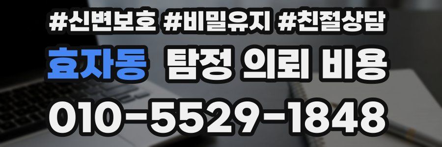 효자동 탐정 의뢰 비용