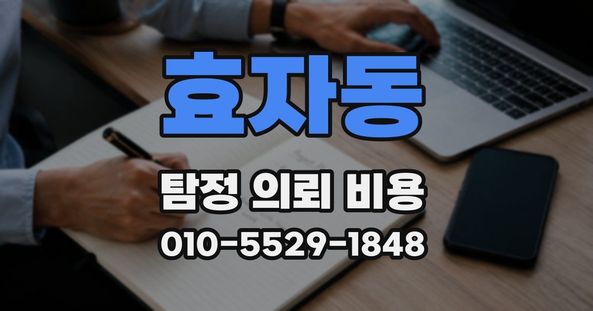 효자동 탐정 의뢰 비용
