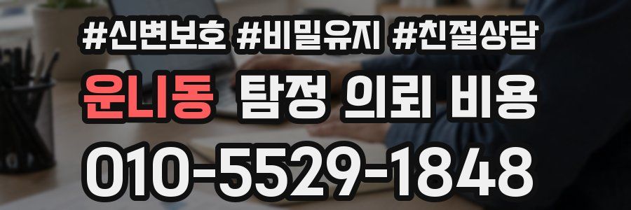 운니동 탐정 의뢰 비용