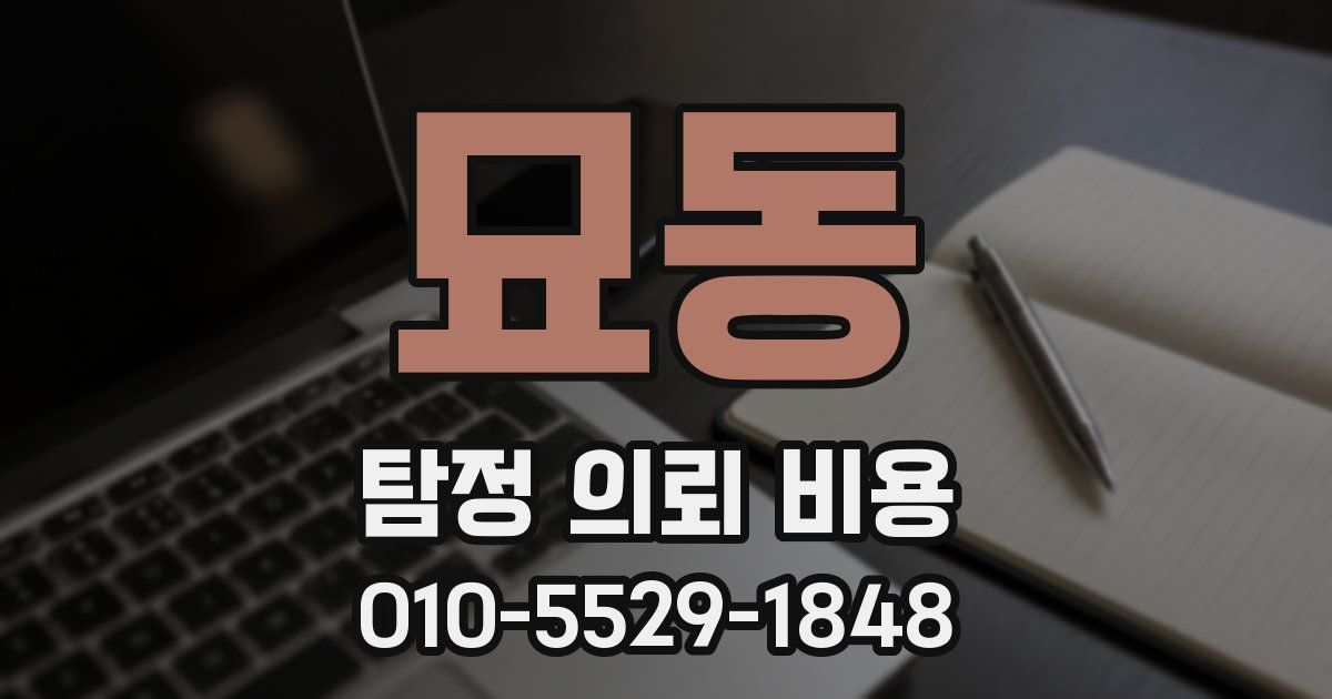 묘동 탐정 의뢰 비용