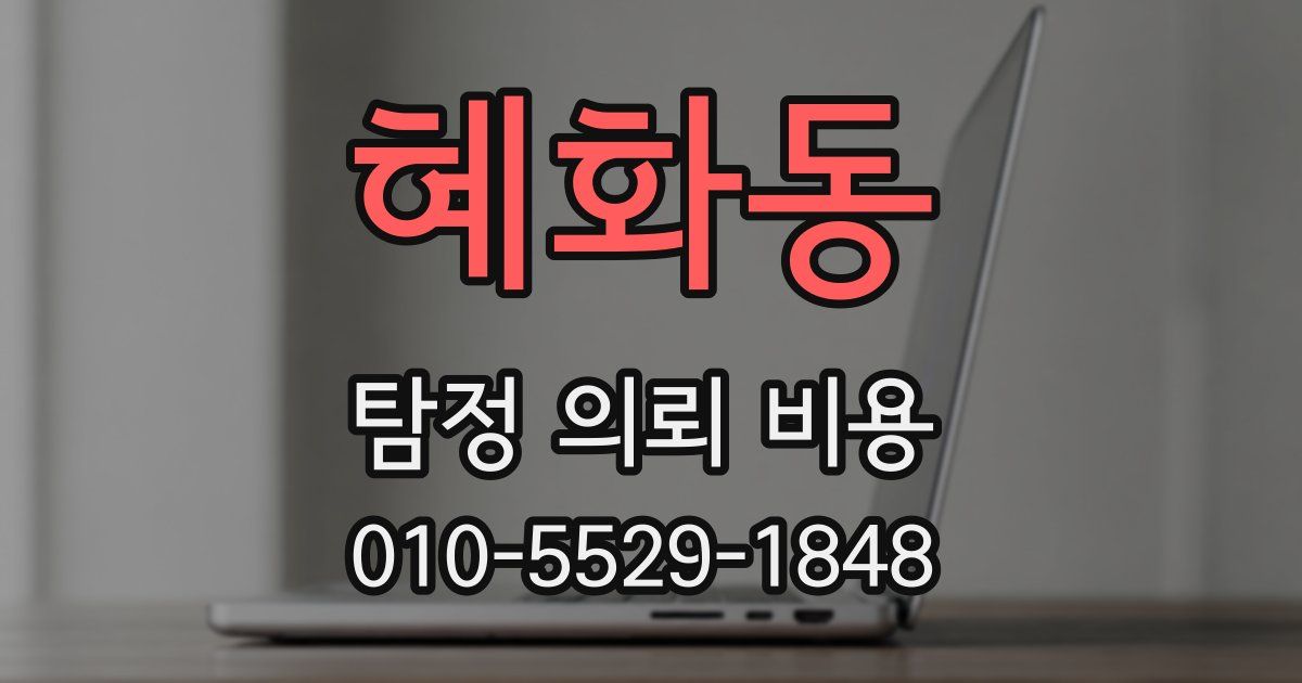 혜화동 탐정 의뢰 비용