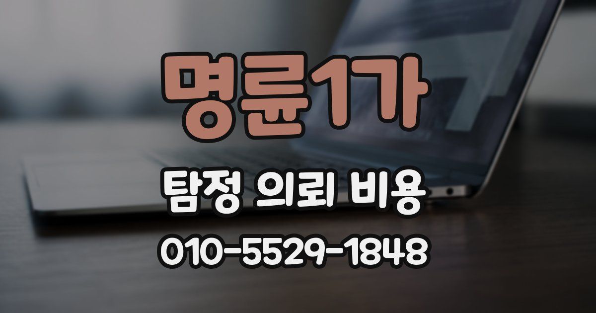 명륜1가 탐정 의뢰 비용