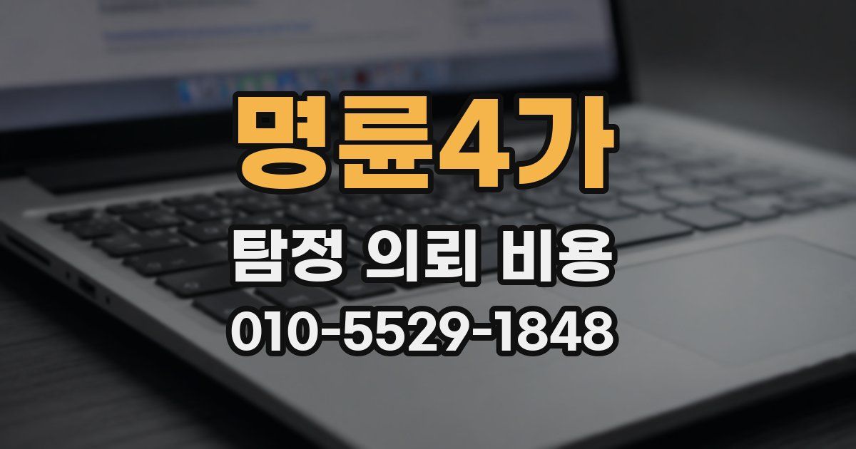 명륜4가 탐정 의뢰 비용