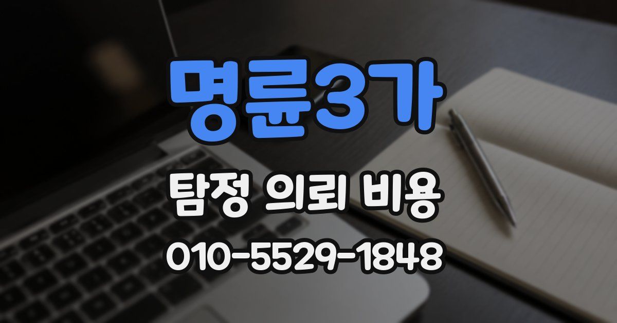 명륜3가 탐정 의뢰 비용