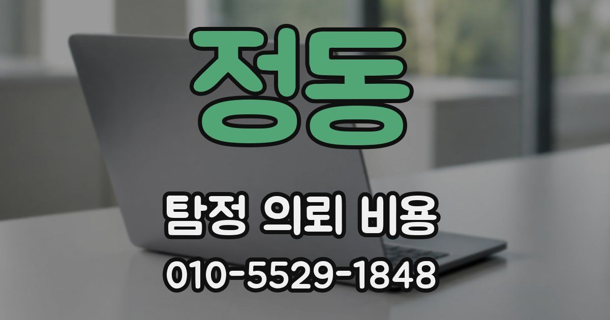 정동 탐정 의뢰 비용