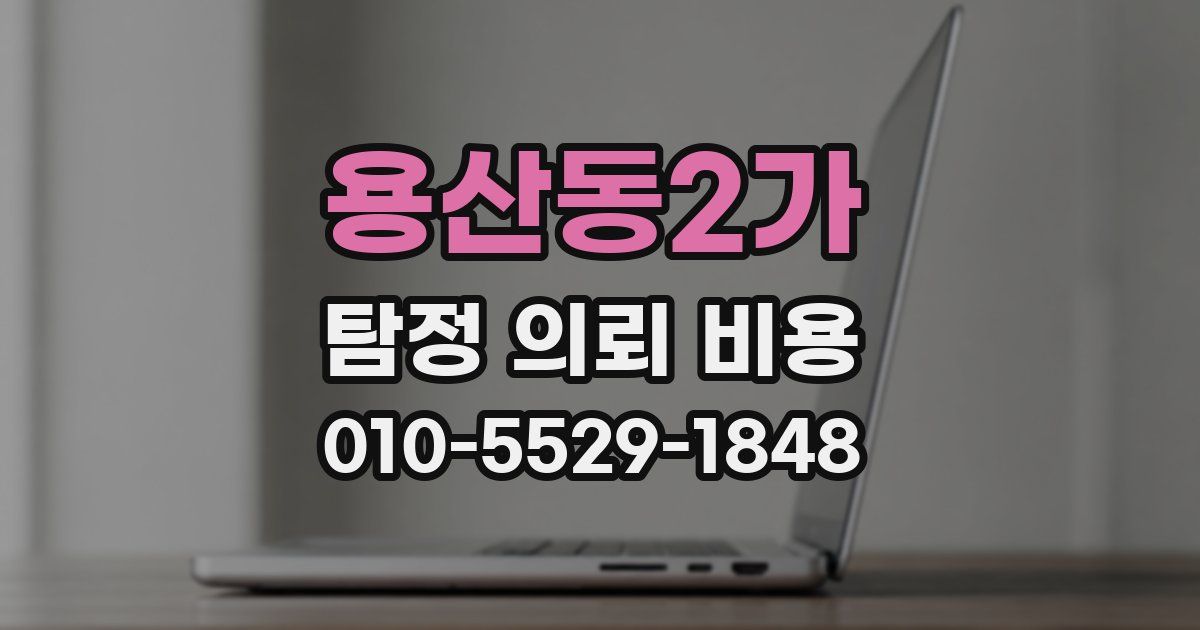용산동2가 탐정 의뢰 비용