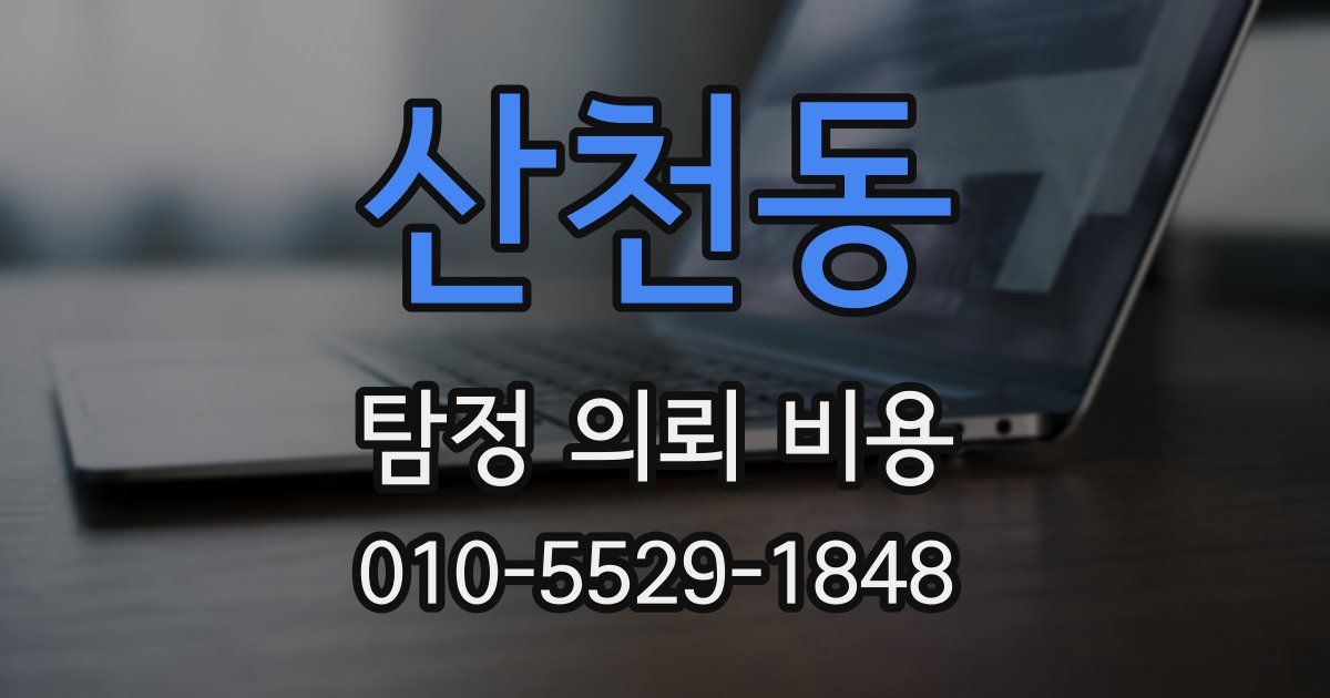 산천동 탐정 의뢰 비용