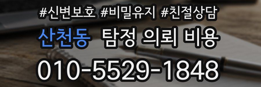 산천동 탐정 의뢰 비용