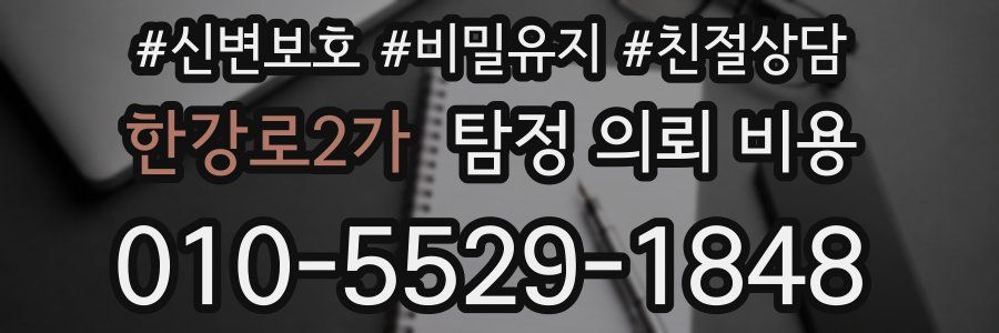 한강로2가 탐정 의뢰 비용