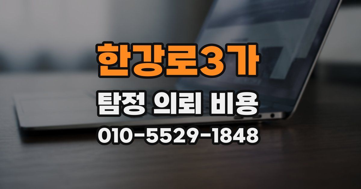 한강로3가 탐정 의뢰 비용