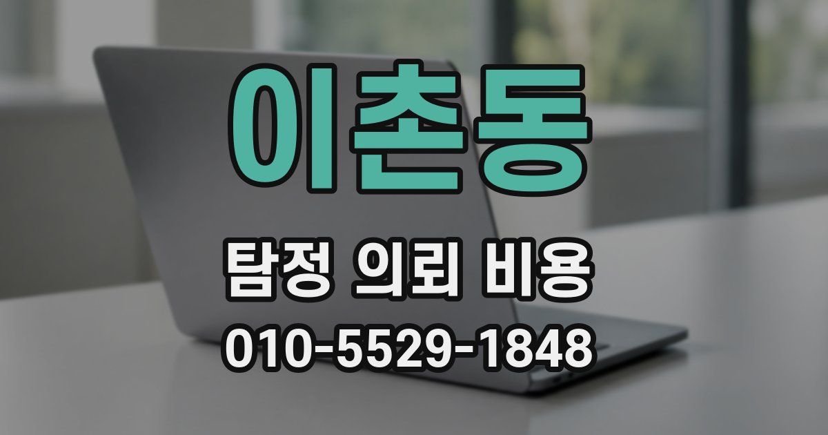이촌동 탐정 의뢰 비용