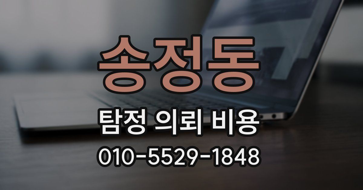 송정동 탐정 의뢰 비용