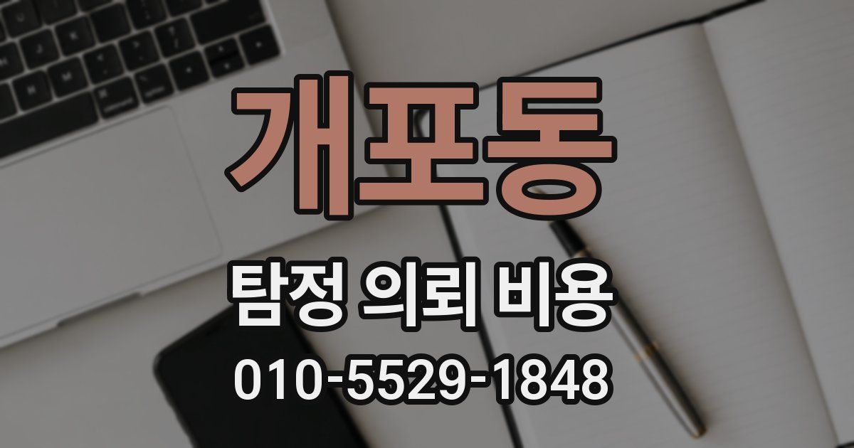개포동 탐정 의뢰 비용
