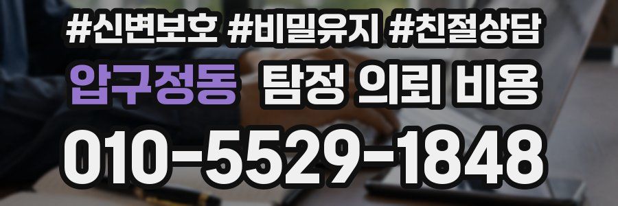 압구정동 탐정 의뢰 비용