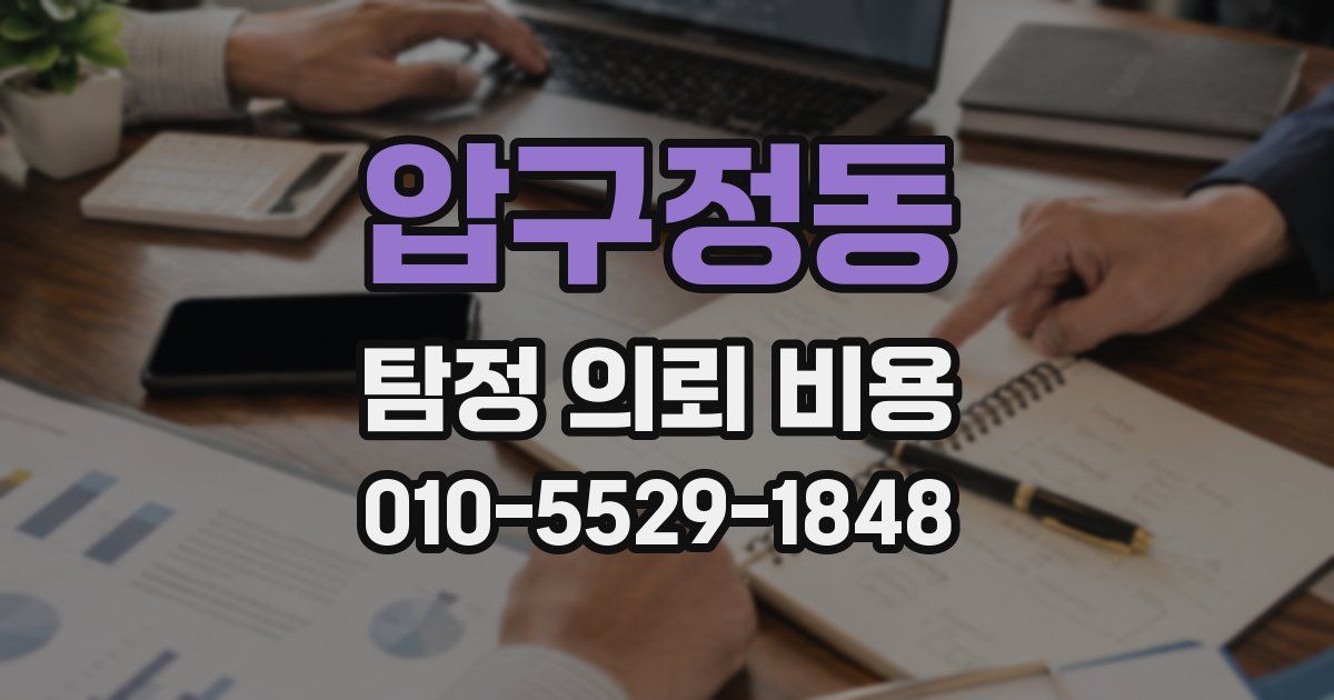 압구정동 탐정 의뢰 비용
