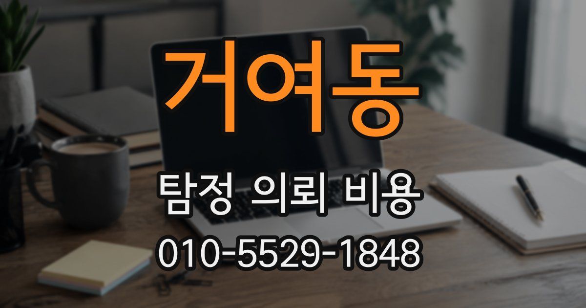 거여동 탐정 의뢰 비용