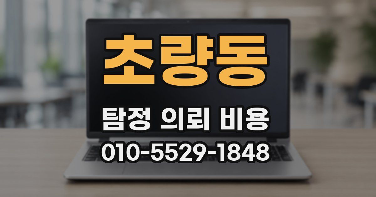 초량동 탐정 의뢰 비용