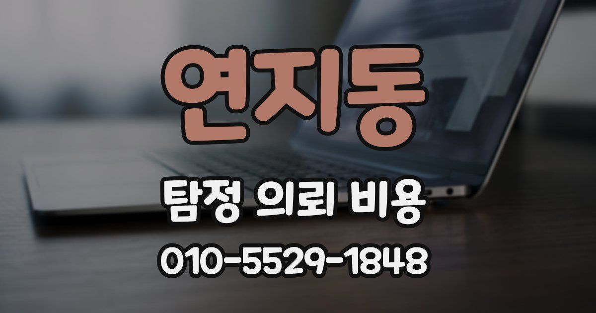 연지동 탐정 의뢰 비용