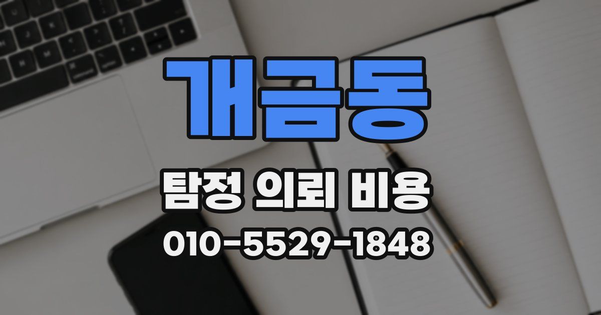 개금동 탐정 의뢰 비용