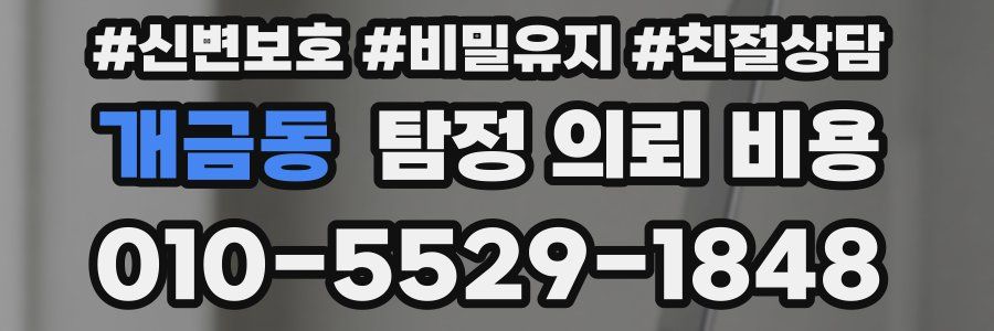 개금동 탐정 의뢰 비용