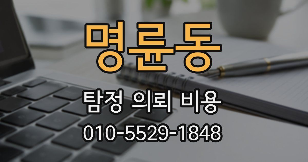 명륜동 탐정 의뢰 비용