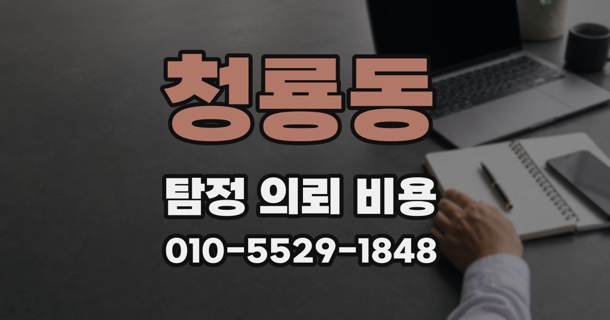 청룡동 탐정 의뢰 비용
