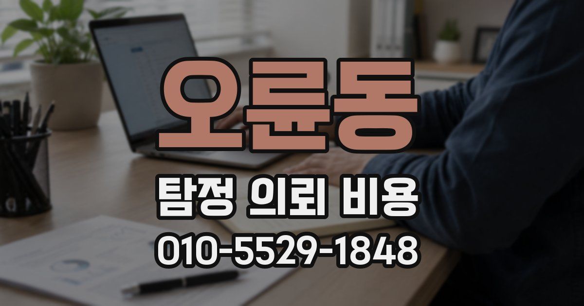 오륜동 탐정 의뢰 비용