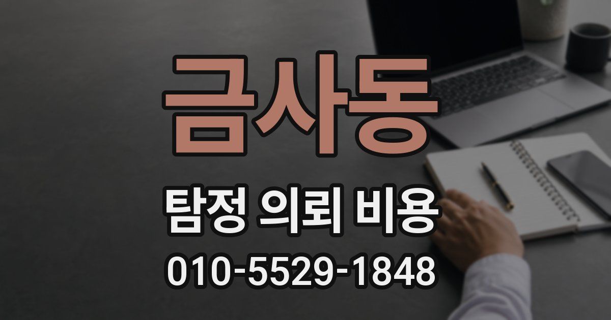 금사동 탐정 의뢰 비용