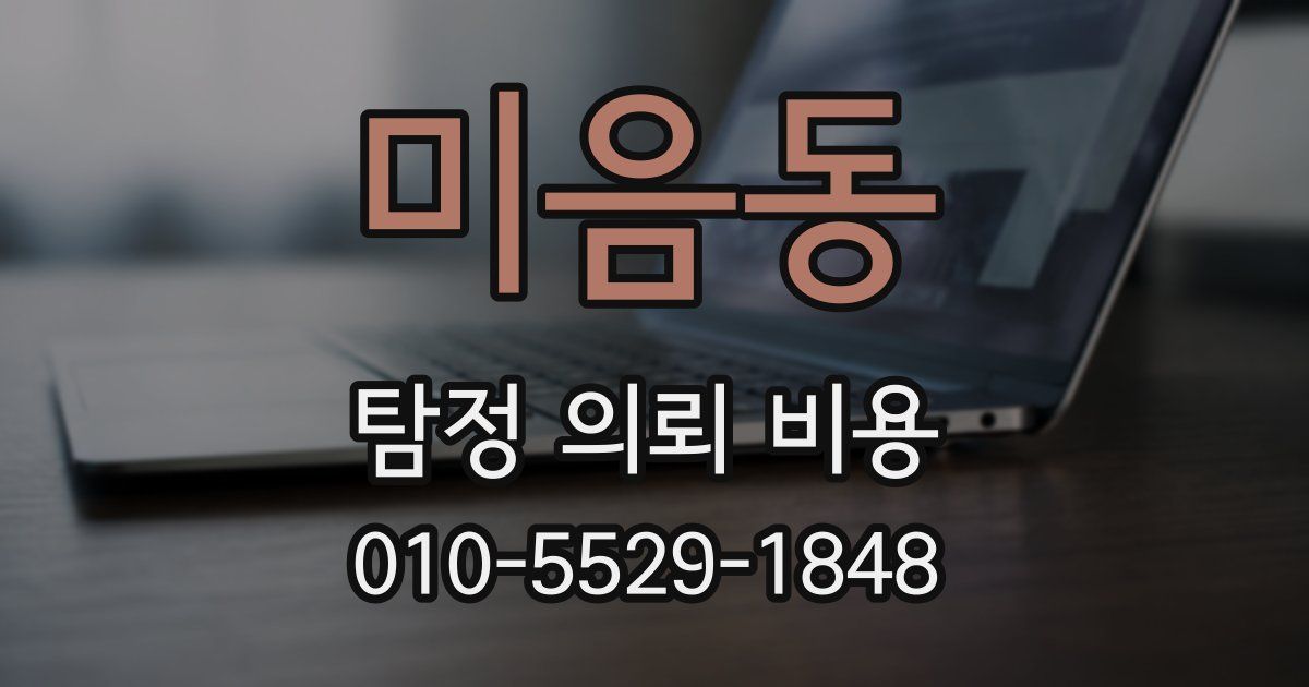 미음동 탐정 의뢰 비용