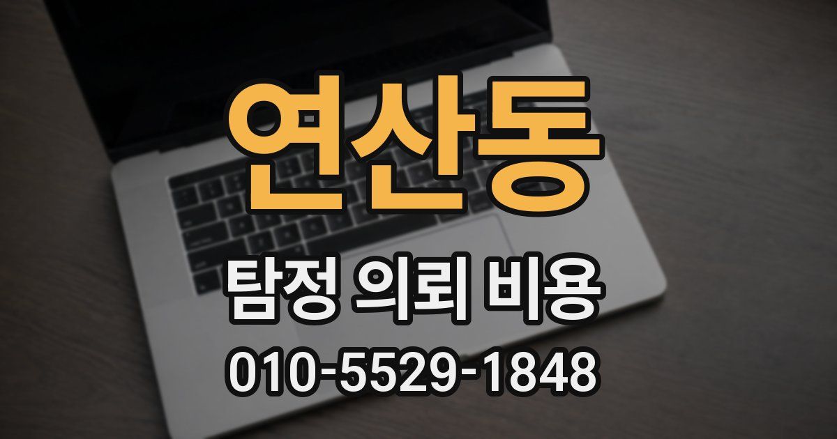 연산동 탐정 의뢰 비용