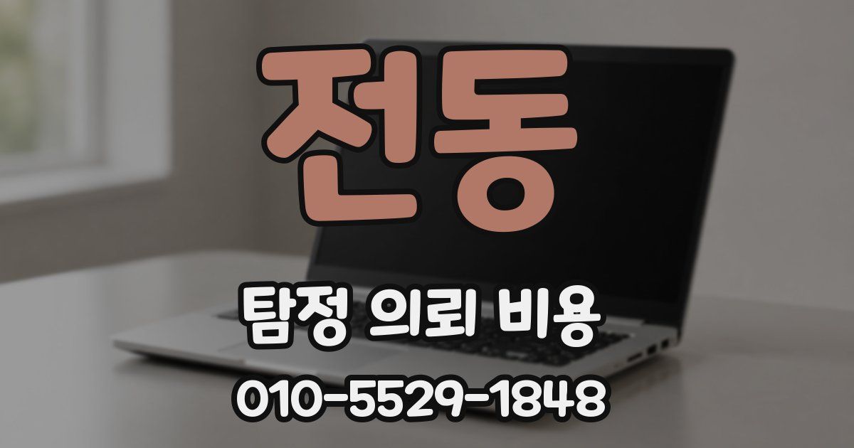 전동 탐정 의뢰 비용