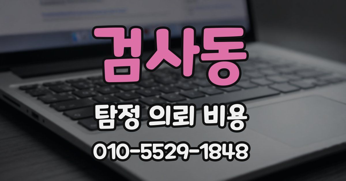 검사동 탐정 의뢰 비용
