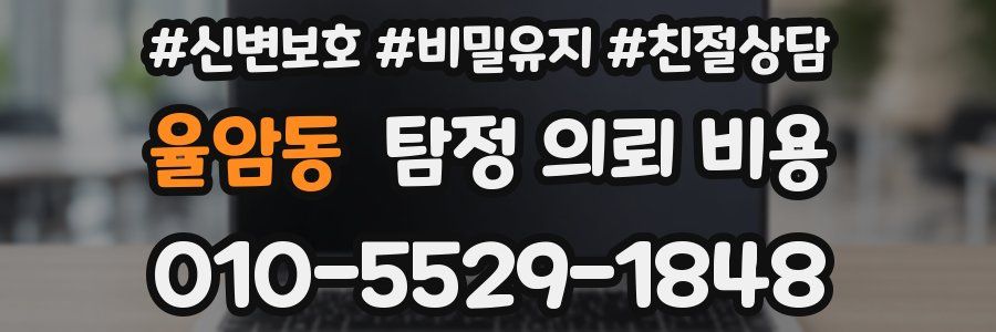 율암동 탐정 의뢰 비용